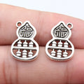 20x14mm 1.6g Antique Silver Zinc Alloy Fortune Gourd Abacus Ruyi Charm Pendant for DIY Jewelry
