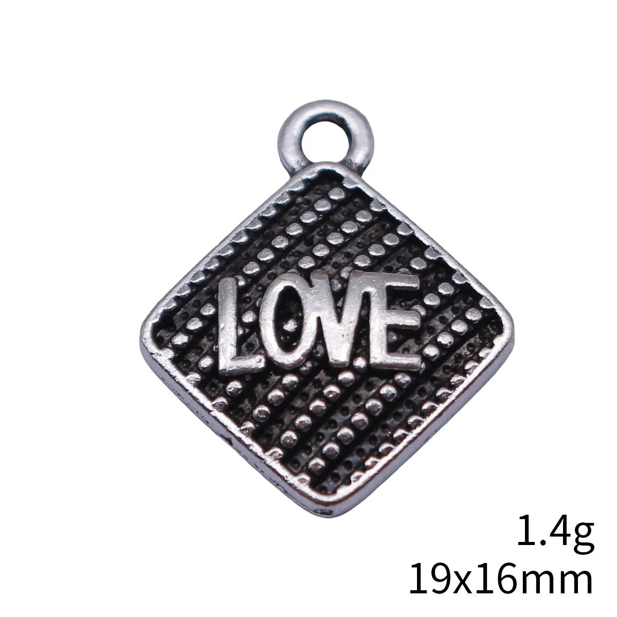 19x16mm 1.4g Antique Silver Zinc Alloy LOVE Charm Pendant for DIY Necklace Bracelet Making