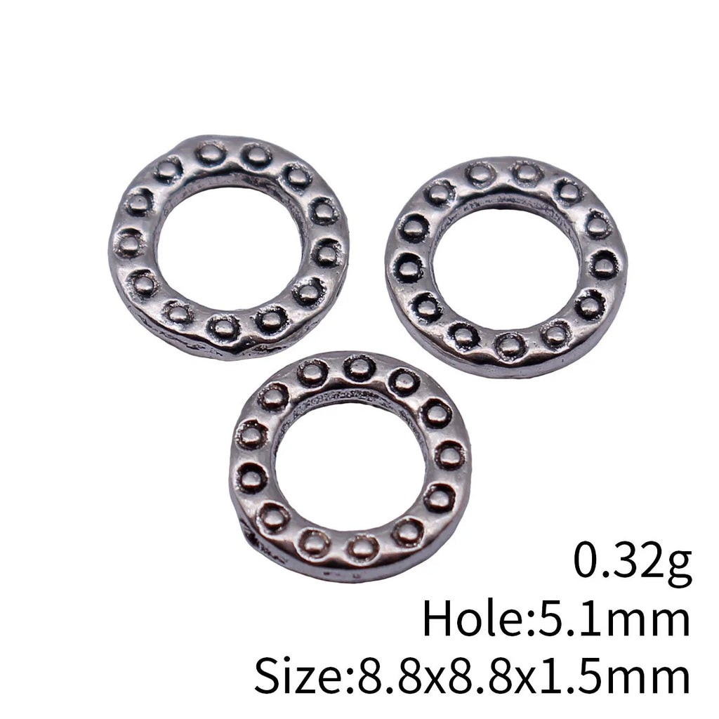 8.8x8.8x1.5mm 0.32g Antique Silver Tone Zinc Alloy Round Ring Connector Charm for DIY Bracelet Making