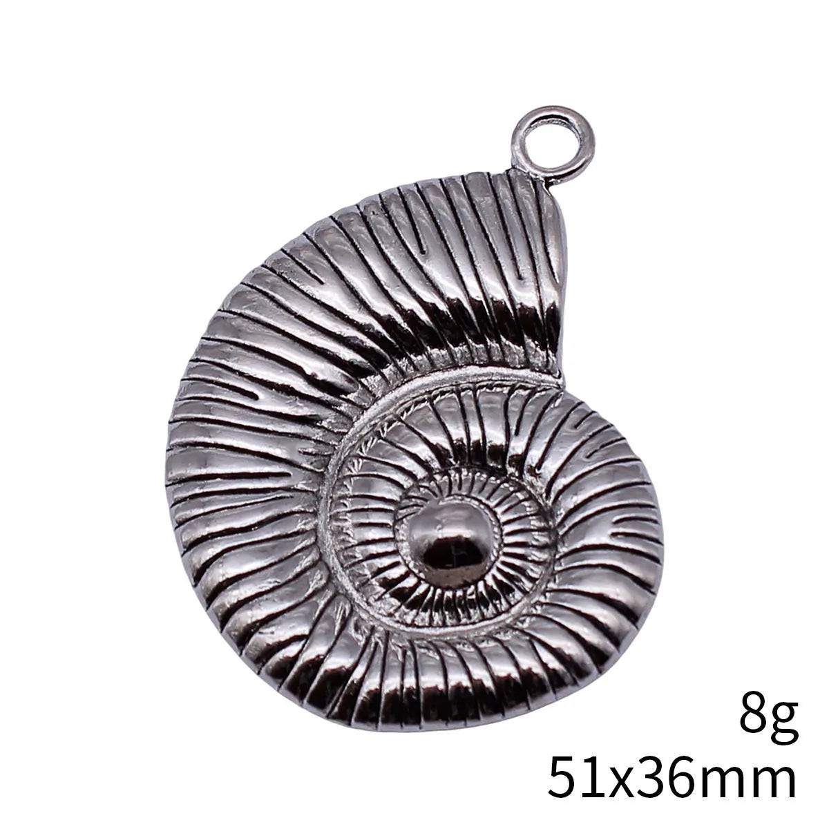 51x36mm 8g Antique Silver Zinc Alloy Conch Shell Charm Pendant for Beach Necklace Making