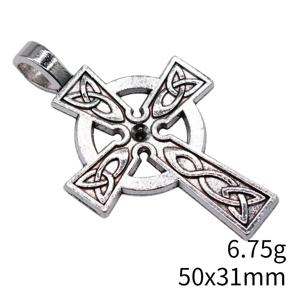 50x31mm 6.75g Antique Silver Zinc Alloy Celtic Knot Cross Charm Pendant for DIY Necklace Jewelry Making