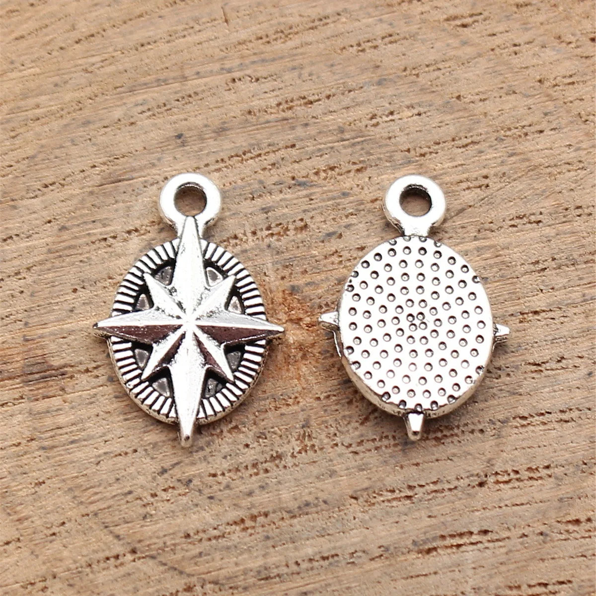 18x12mm 1.1g Antique Silver Zinc Alloy Starburst Tag Charm Pendant for DIY Necklace Jewelry Making