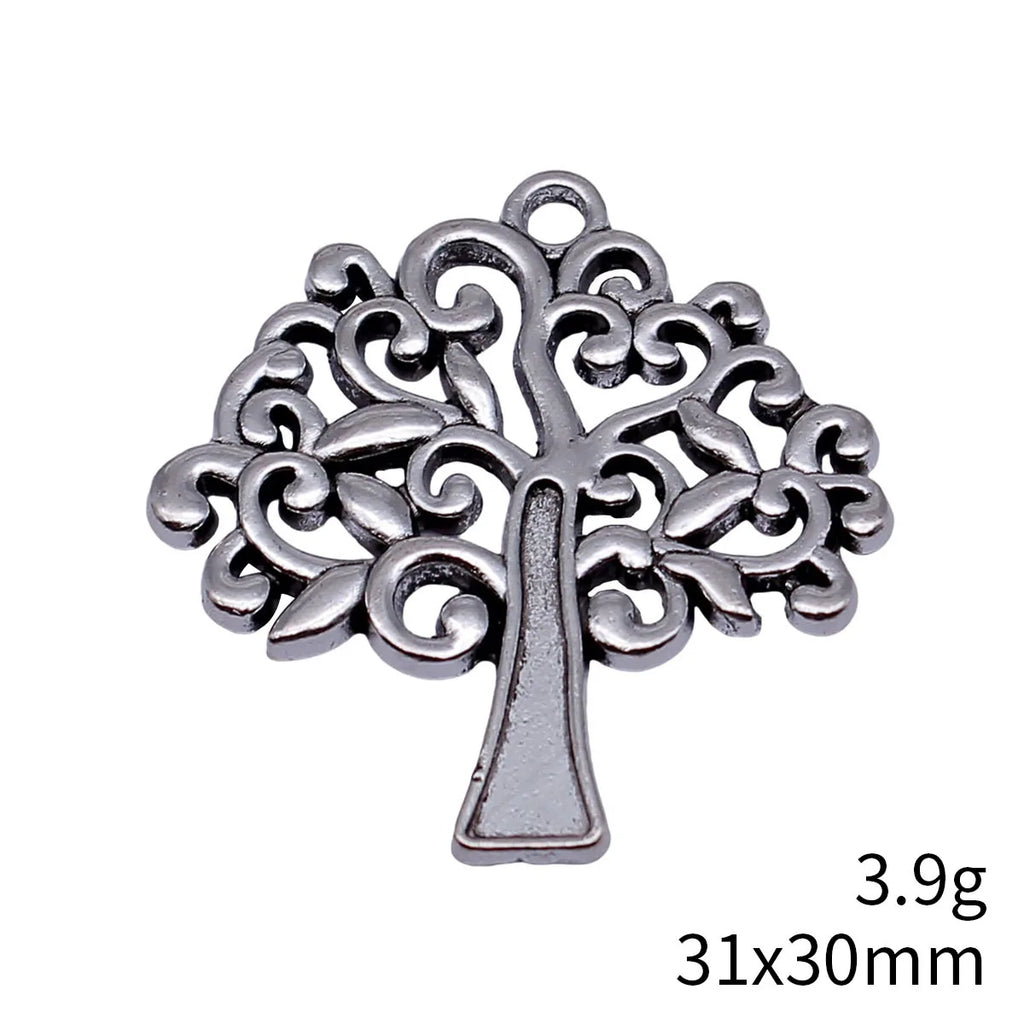 31x30mm 3.9g Multicolor Zinc Alloy Hollow Tree Charm Pendant for DIY Necklace Bracelet Jewelry Making