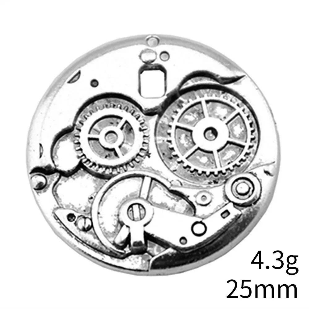 25x25mm 4.3g Multicolor Zinc Alloy Gear Charm Pendant for DIY Steampunk Jewelry Making