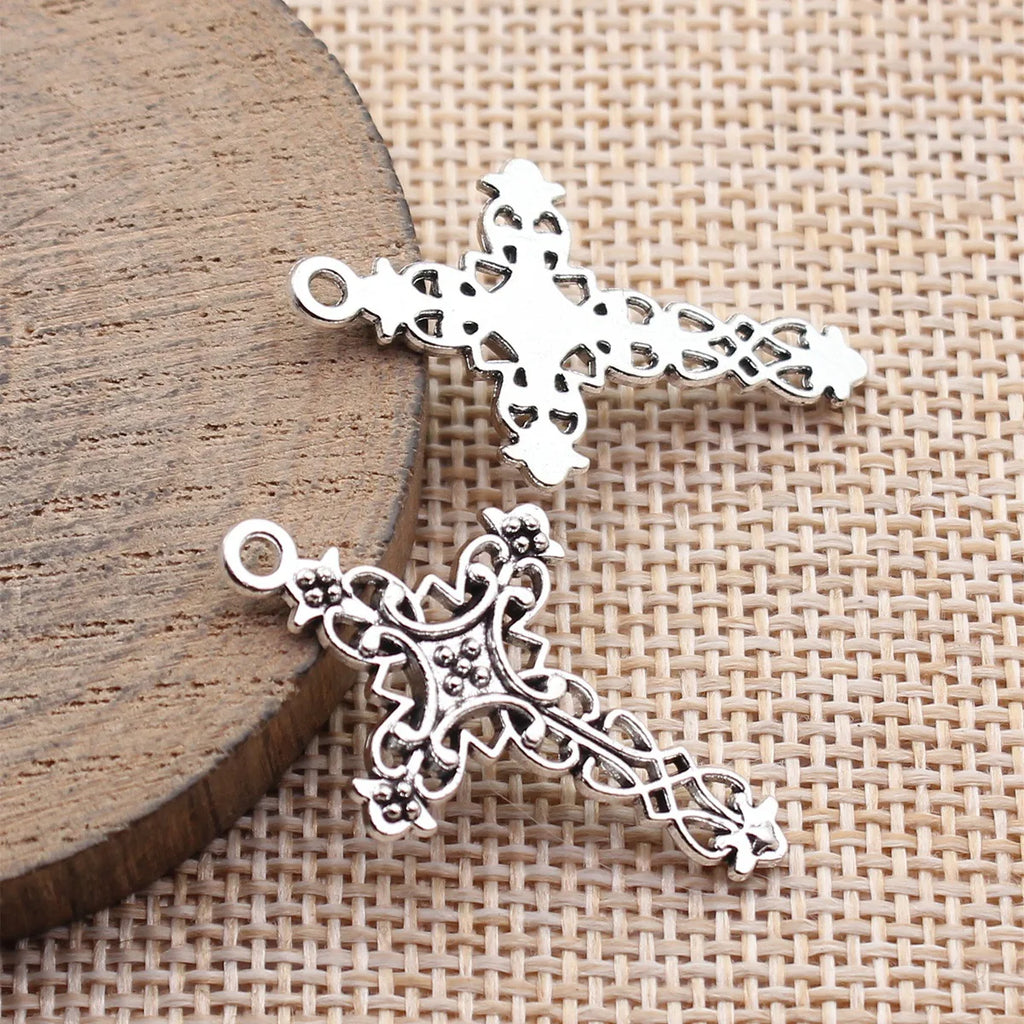 34x20mm 1.8g Antique Silver Zinc Alloy Cross Charm Pendant for DIY Necklace Bracelet Jewelry Making