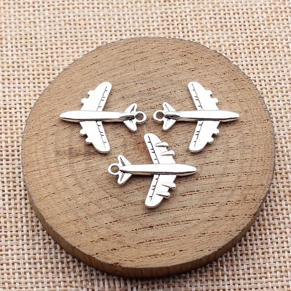 22x20mm 1.4g Antique Silver Zinc Alloy Airplane Charm Pendant for DIY Necklace and Bracelet Making