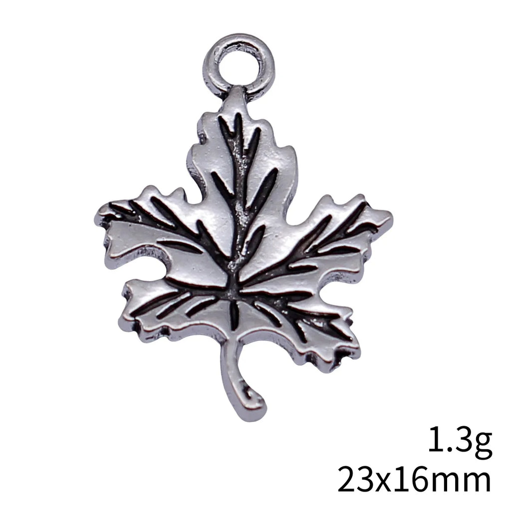 23x16mm 1.3g Antique Silver Zinc Alloy Leaf Charm Pendant for DIY Necklace Bracelet Jewelry Making