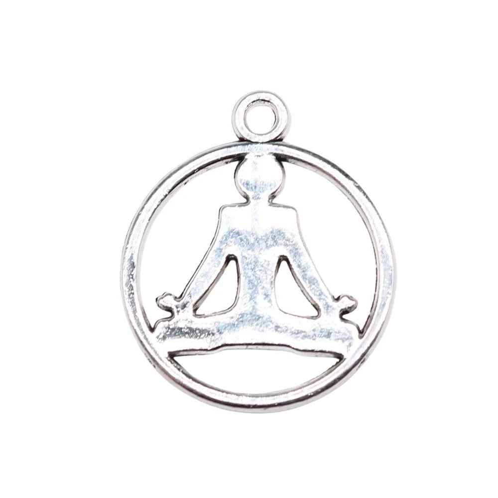 20x23mm 1.5g Antique Silver Zinc Alloy Buddha Statue Charm Pendant for DIY Necklace Bracelet Making