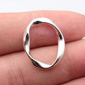 25x20mm 1.7g Multicolor Zinc Alloy Irregular Hollow Twisted Geometric Oval Ring Charm Pendant for DIY Jewelry