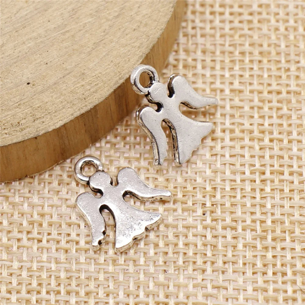 14x15mm 0.8g Multicolor Zinc Alloy Angel Charm Pendant for DIY Necklace Bracelet Jewelry Making
