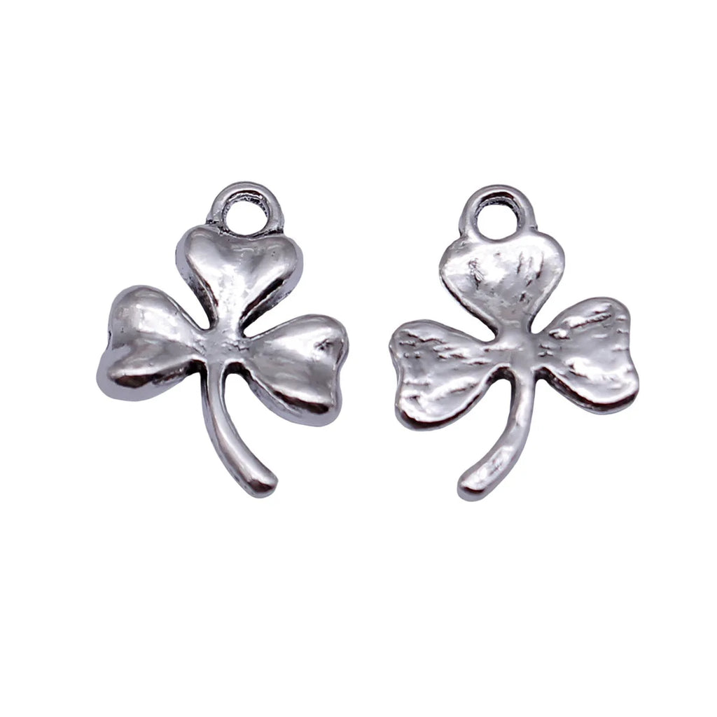 17x12mm 0.86g Antique Silver Zinc Alloy Clover Charm Pendant for DIY Necklace Bracelet Making