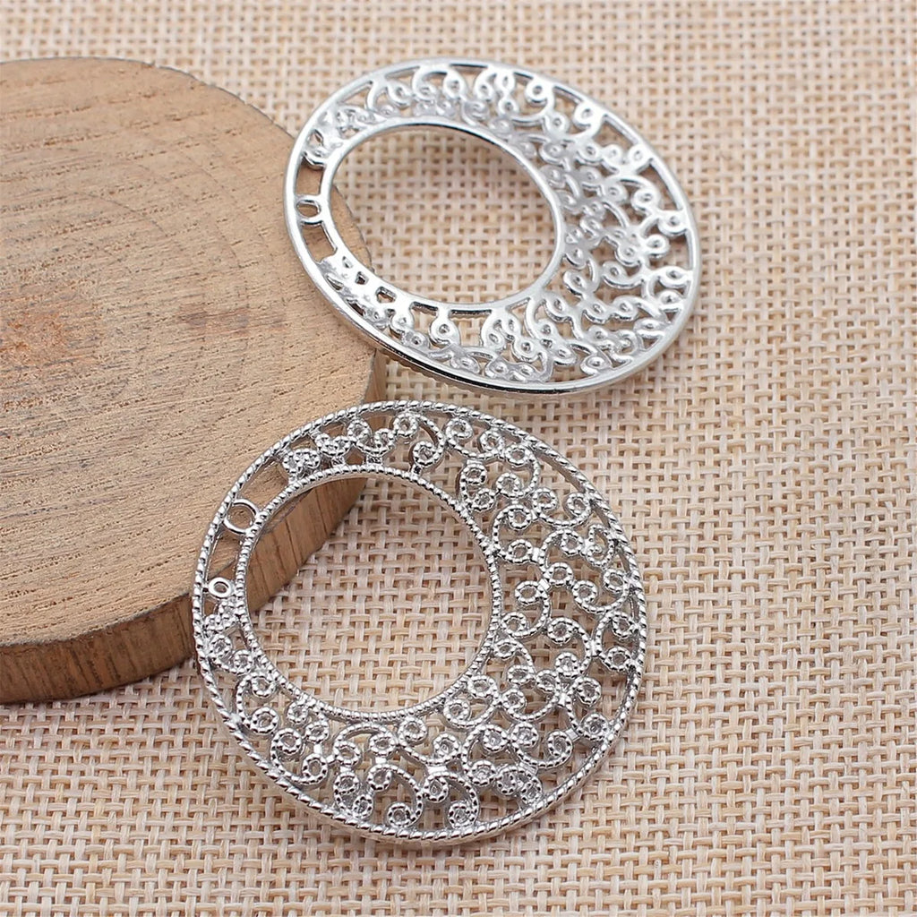 41x41mm 6.1g Multicolor Zinc Alloy Flower Wreath Earring Charms for DIY Earring Jewelry Making