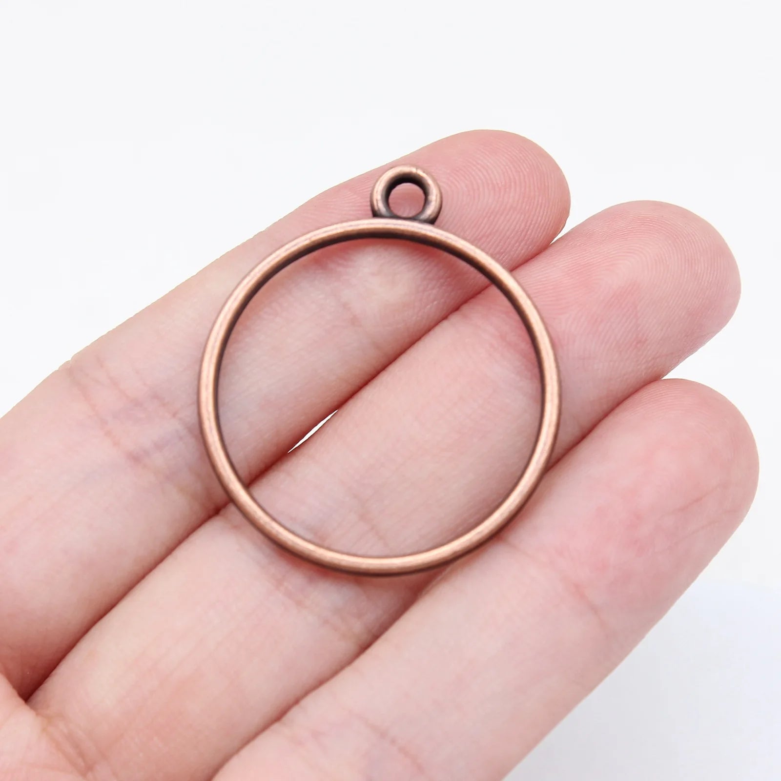 33x28mm 2.2g Multicolor Zinc Alloy Round Ring Frame Charm Pendant for DIY Necklace Earrings