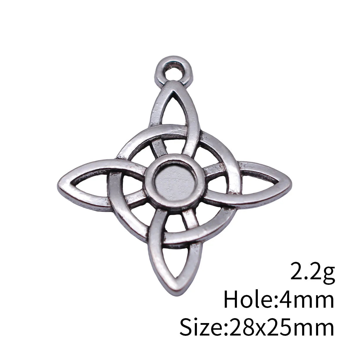 28x25mm 2.2g Antique Silver Zinc Alloy Hollow Cross Star Celtic Knot Charm Pendant for DIY Necklace Making