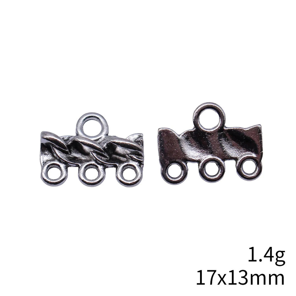 17x13mm 1.4g Antique Silver Zinc Alloy Earring Connector Charm Jewelry Findings for DIY Earrings