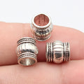 9x8.9x8.9mm 1.2g Antique Silver Zinc Alloy Carved Large Hole Spacer Beads for DIY Bracelet Jewelry