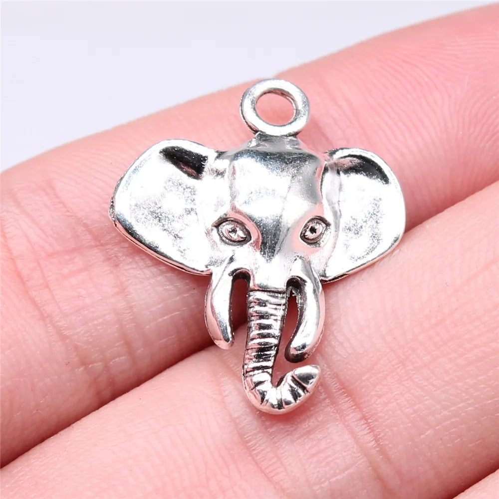 25x21mm 1.8g Multicolor Zinc Alloy Elephant Charm Pendant for DIY Bracelet and Necklace Jewelry Making