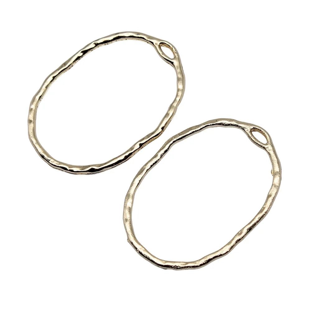 22x30mm 0.9g KC Gold Zinc Alloy Oval Charm Pendant for DIY Necklace Bracelet Jewelry Making