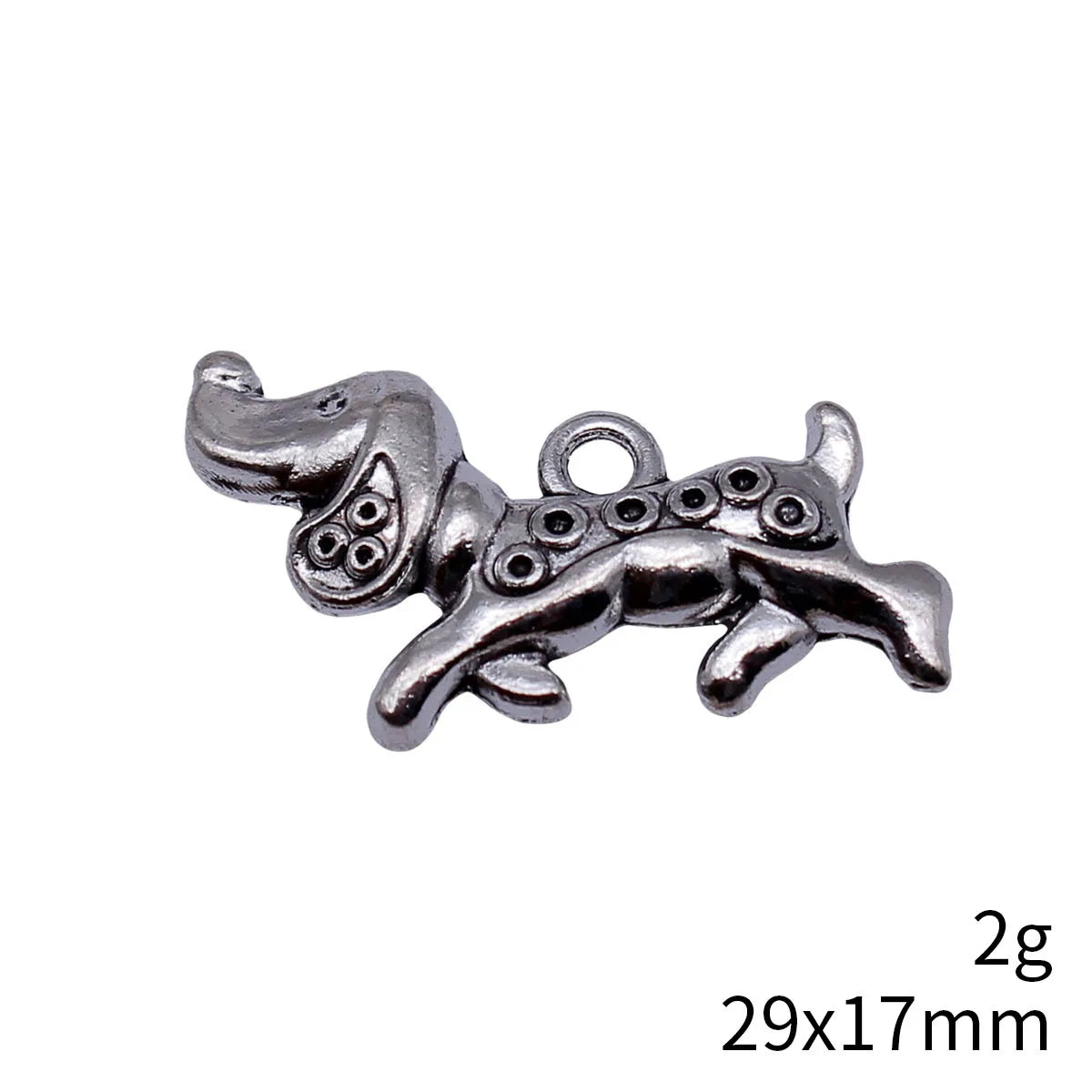29x17mm 2g Antique Silver Zinc Alloy Cute Dog Charm Pendant for DIY Necklace Bracelet Making