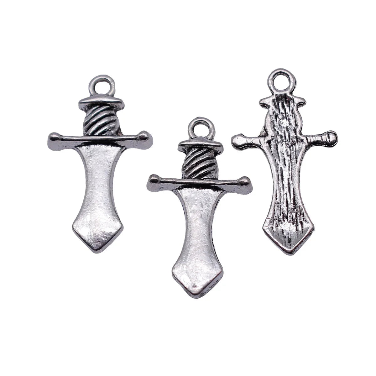 25x14mm 1.1g Antique Silver Zinc Alloy Sword Charm Pendant for DIY Necklace Bracelet Making