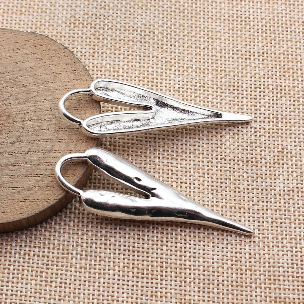 60x18mm 7.2g Antique Silver Zinc Alloy Spike Heart Charm Pendant for DIY Necklace Jewelry Making
