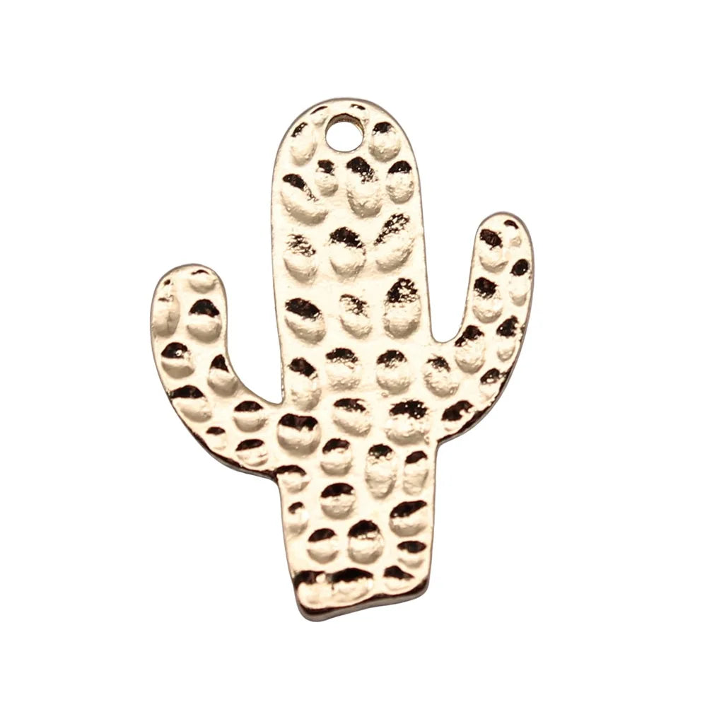22x30mm 3.2g KC Gold Zinc Alloy Cactus Charm Pendant for DIY Necklace Bracelet Jewelry Making