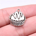 20x19mm 1.9g Antique Silver Zinc Alloy Cupcake Charm Pendant for Necklace Bracelet DIY Jewelry Making