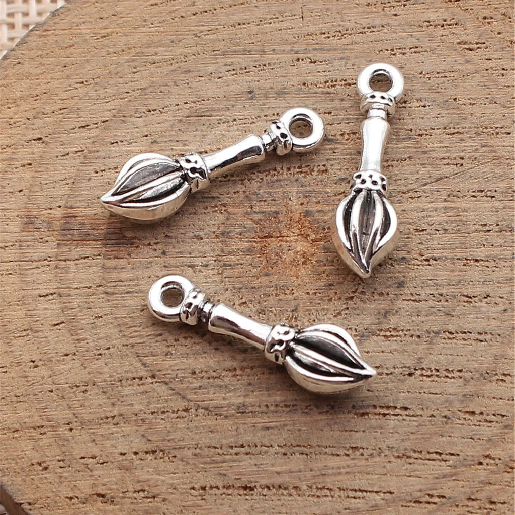 21x5.8mm 1.1g Antique Silver Zinc Alloy Calligraphy Brush charm pendant for DIY jewelry making