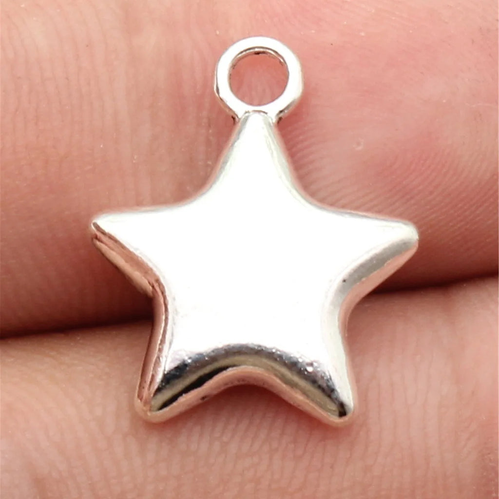 21x17mm 4g Multicolor Zinc Alloy Star Charm Pendant for DIY Necklace and Bracelet Jewelry Making