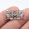 31x15mm 2.1g Multicolor Zinc Alloy Hollow Carved Flower Connector Charm for DIY Bracelet Making
