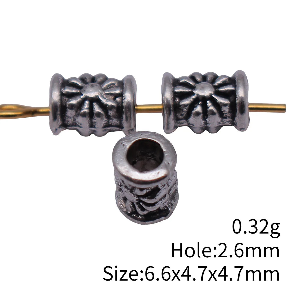 6.6x4.7x4.7mm 0.32g Multicolor Zinc Alloy Sunflower Pattern Spacer Flower Beads for DIY Bracelet Jewelry Making
