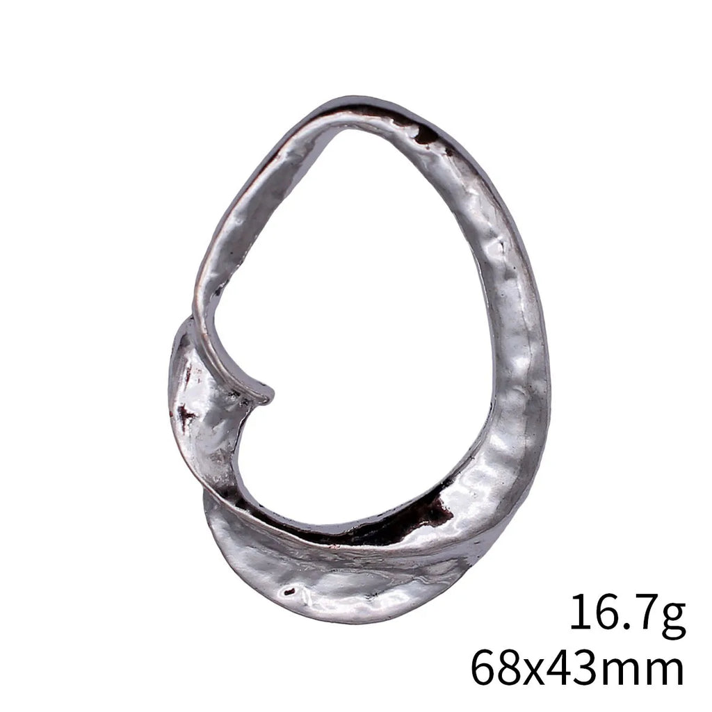 68x43mm 16.7g Multicolor Zinc Alloy Hollow Twisted Teardrop Large Charm Pendant for DIY Jewelry