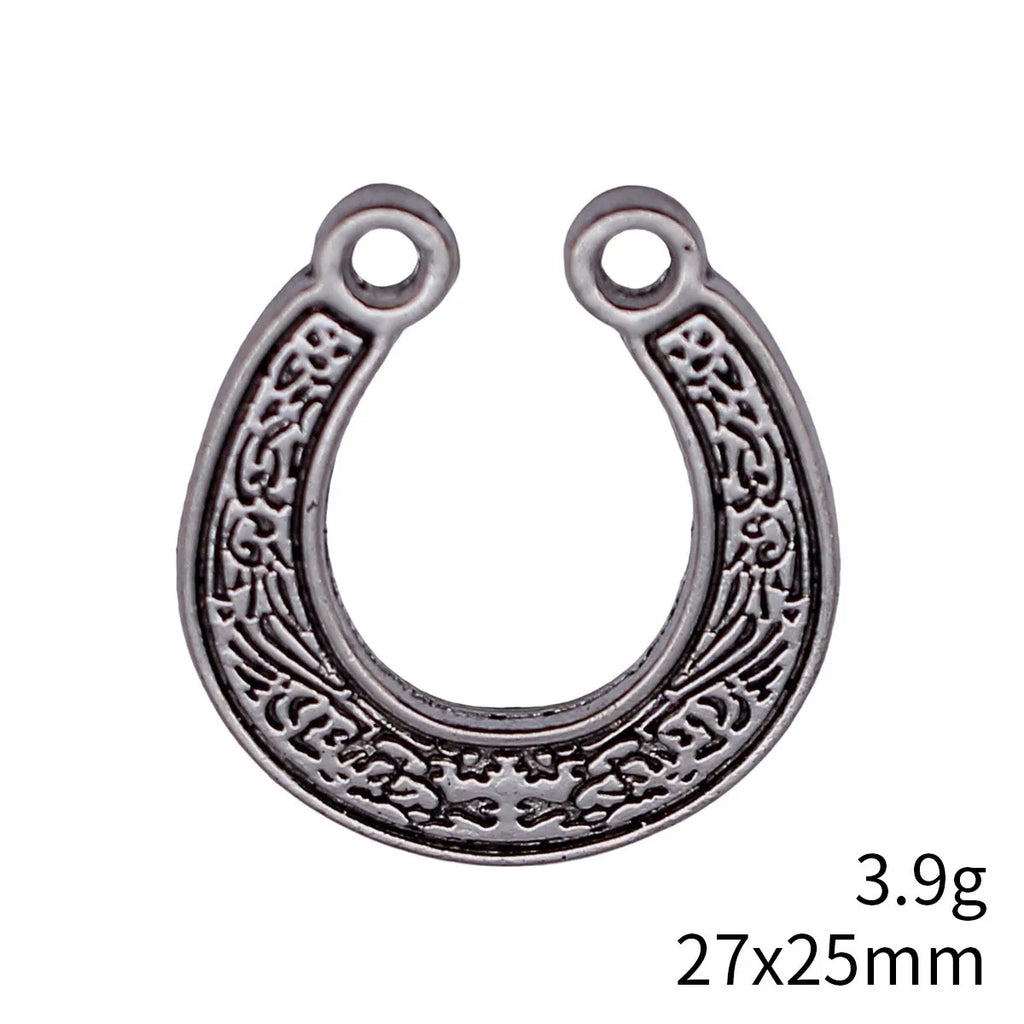 27x25mm 3.9g Iron Multicolor Horseshoe Double Sided charm pendant for DIY necklace bracelet jewelry accessories