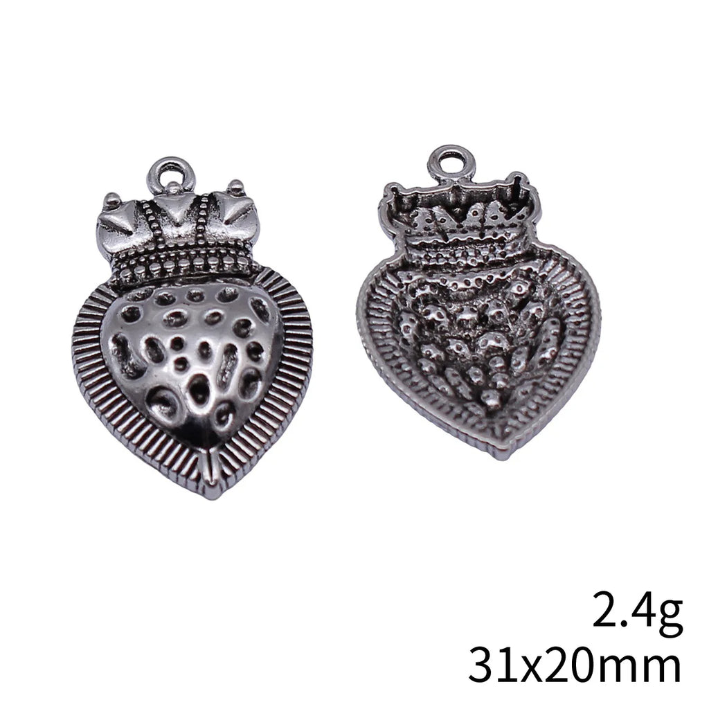 31x20mm 2.4g Antique Silver Zinc Alloy Gothic Heart Charm Pendant for DIY Necklace Bracelet Making