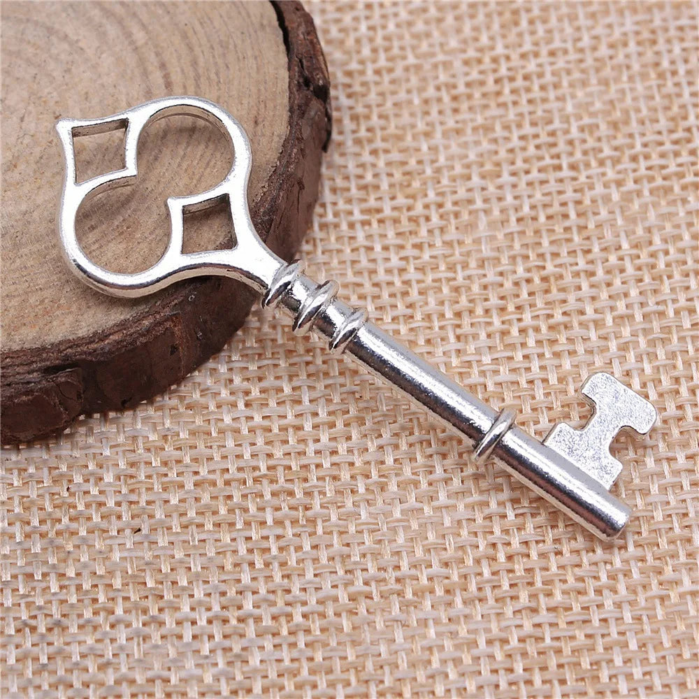 60x20mm 4.6g Multicolor Zinc Alloy Key Charm Pendant for Necklace Keychain Jewelry Making