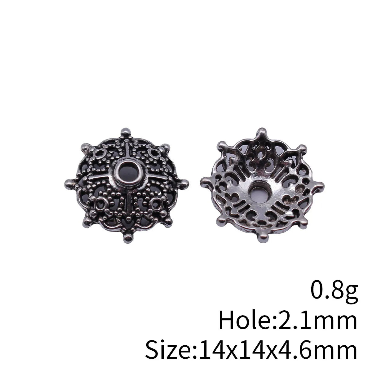 14x14x4.6mm 0.8g Multicolor Zinc Alloy Flower Bead Caps for DIY Beaded Bracelet Necklace Making