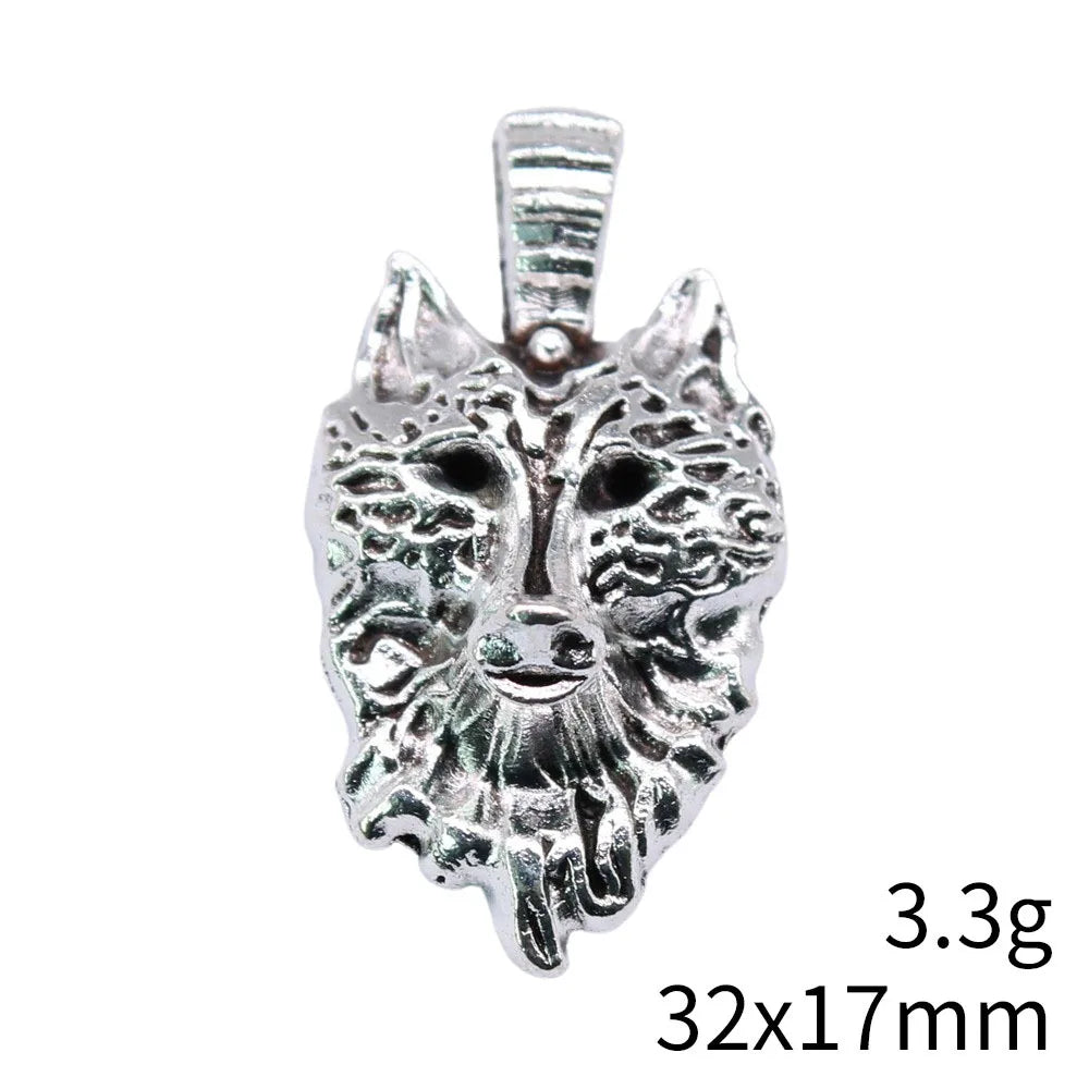 32x17mm 3.3g Multicolor Zinc Alloy Wolf Head Charm Pendant for DIY Necklace Bracelet Making