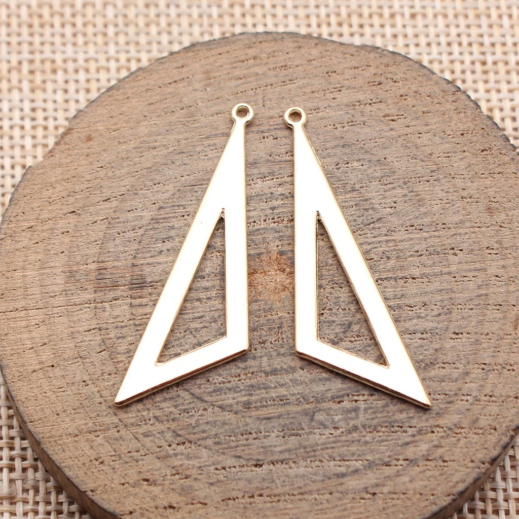 40x11mm 1.2g Multicolor Zinc Alloy Hollow Geometric Triangle Charm Pendant for DIY Jewelry Making