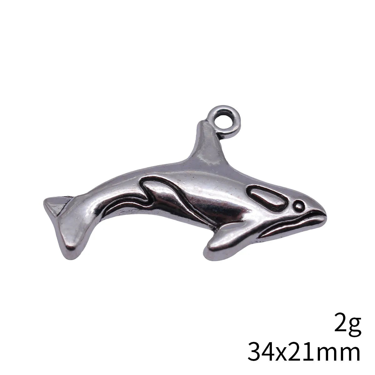 34x21mm 2g Antique Silver Zinc Alloy Orca Whale Charm Pendant for DIY Necklace Bracelet Making