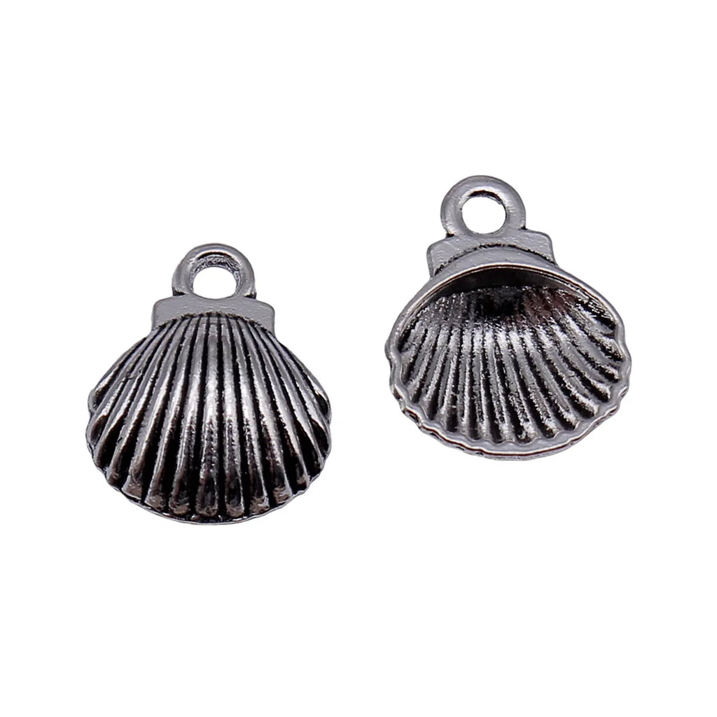 15x12mm 0.79g Antique Silver Zinc Alloy Shell charm pendant for DIY bracelet necklace jewelry making