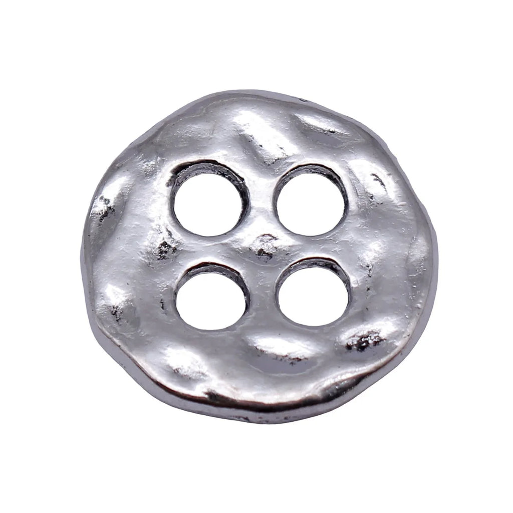 19x19mm 2.5g Antique Silver Zinc Alloy Four Hole Button Charm Pendant for DIY Necklace Bracelet Making