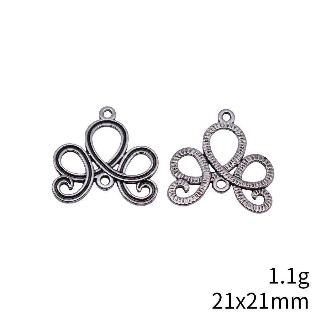 21x21mm 1.1g Antique Silver Zinc Alloy Celtic Swirl Celtic Knot Connector Charm for DIY Bracelet Jewelry Making