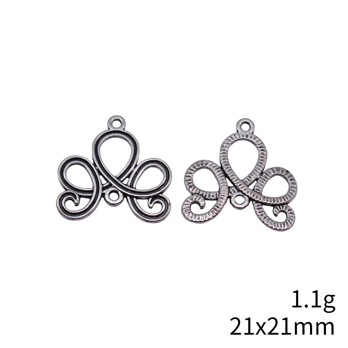 21x21mm 1.1g Antique Silver Zinc Alloy Celtic Swirl Celtic Knot Connector Charm for DIY Bracelet Jewelry Making