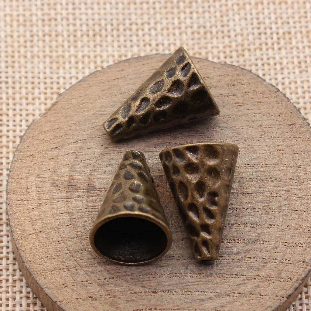 22x15x15mm 4.1g Multicolor Zinc Alloy Hammered Cone Tassel Cap Jewelry Findings for DIY Tassel Making