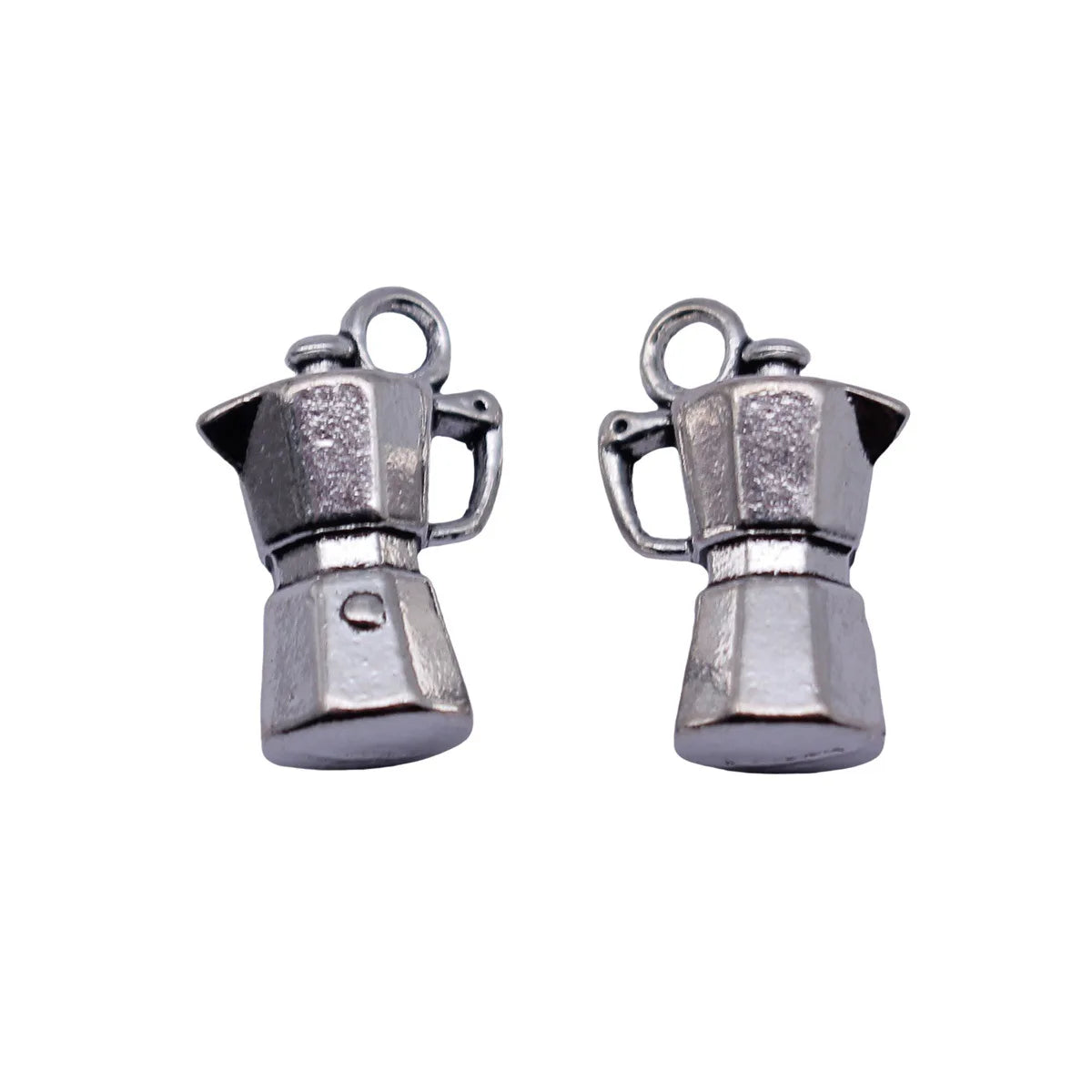 15x10x6.9mm 2.2g Antique Silver Zinc Alloy 3D Espresso Coffee Pot Charm Pendant for DIY Necklace Making