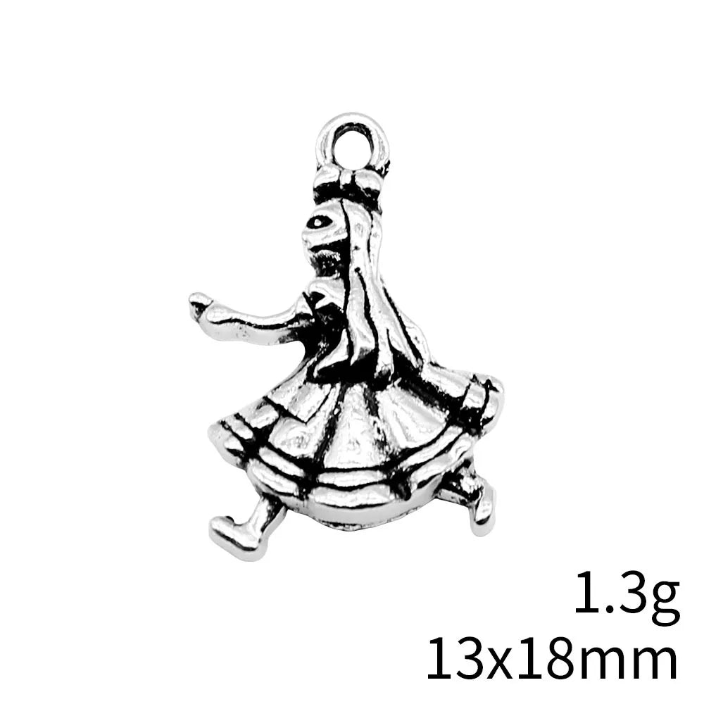 13x18mm 1.3g Multicolor Zinc Alloy Girl Charm Pendant for DIY Bracelet Necklace Jewelry Making