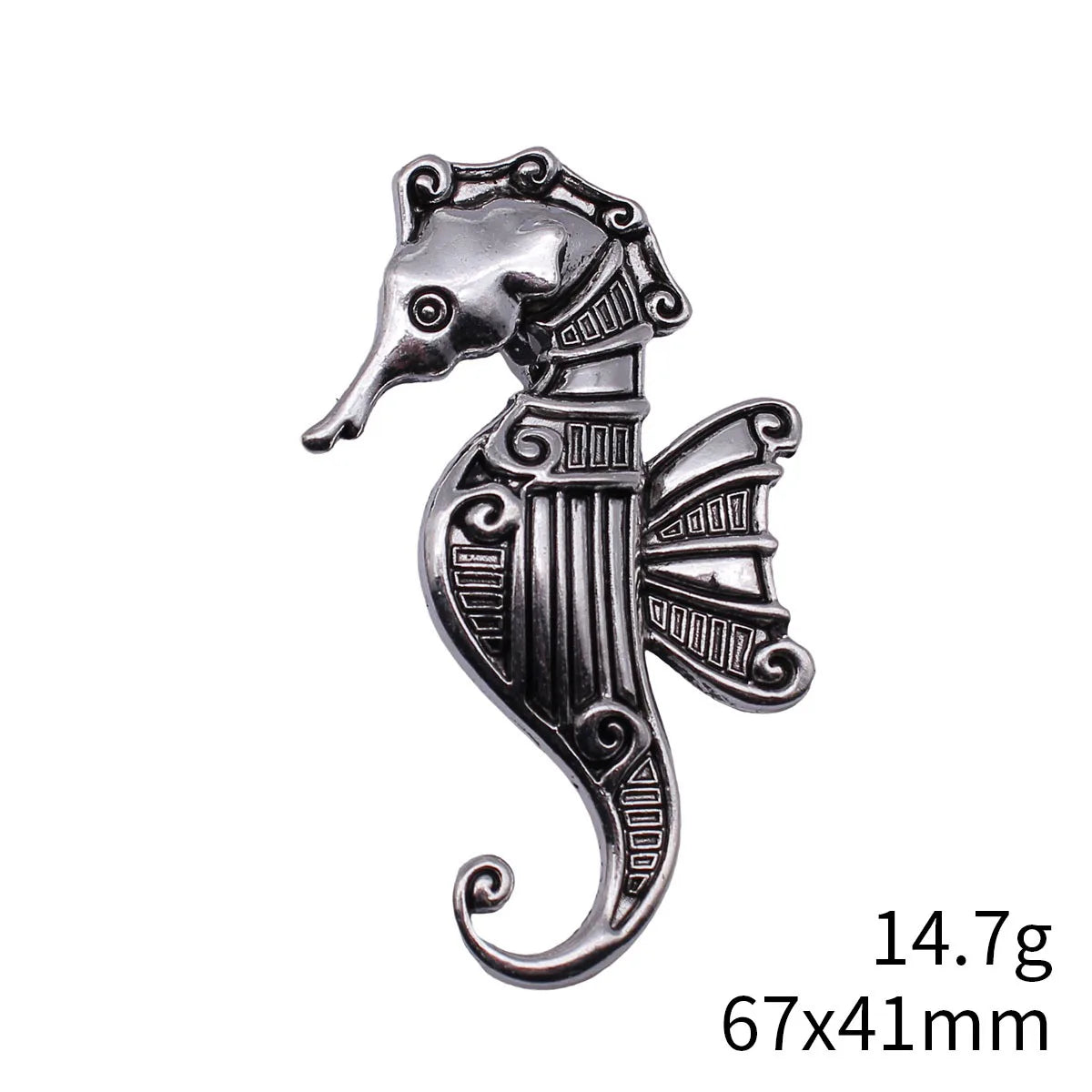 67x41mm 14.7g Antique Silver Zinc Alloy Seahorse Charm Pendant for DIY Necklace Keychain Jewelry Making