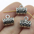 14x13x8mm 2.1g Antique Silver Zinc Alloy Engraved Pendant Bail Charm Holder for DIY Necklace Making