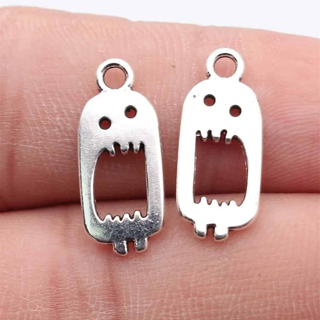 20x8.7mm 0.75g Antique Silver Zinc Alloy Cartoon Big Mouth Charm Pendant for DIY Necklace Jewelry Making