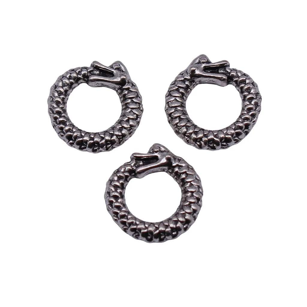 13x12mm 0.91g Antique Silver Zinc Alloy Ouroboros Dragon Ring Charm Pendant for DIY Jewelry Making